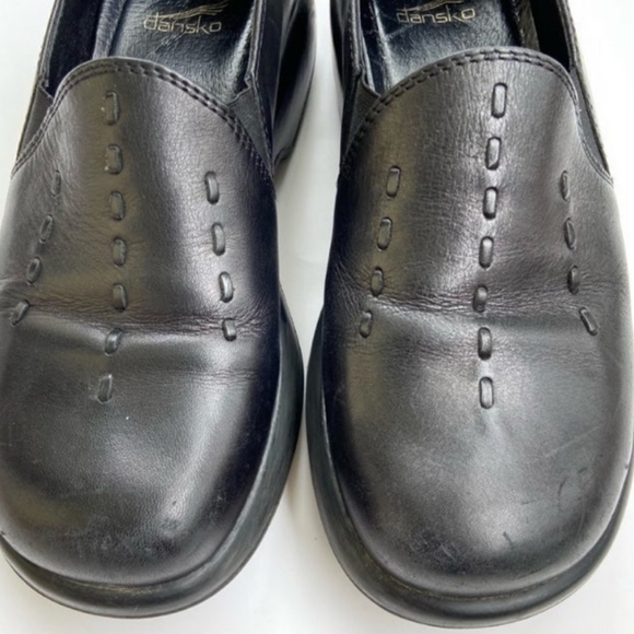 Vintage Dansko y2k 90s clogs shoes 37/6.5/7 black textured mule clog funky boho - Picture 2 of 12